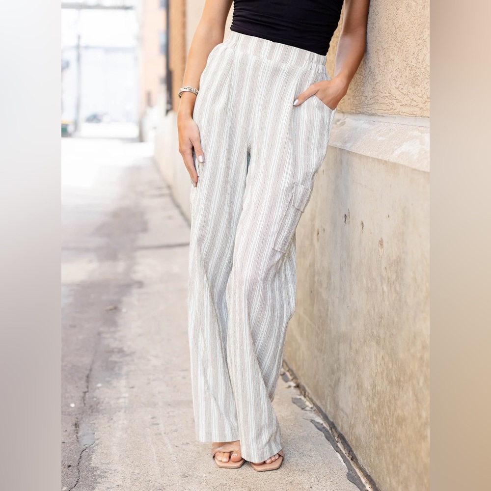 Nwt Anthropologie Bishop and young Coastal stripe‎ cargo pants